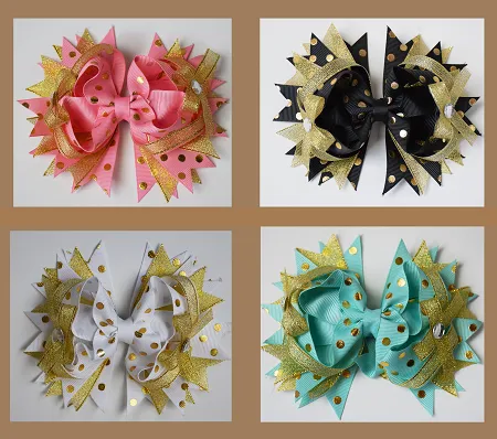 Gold Dot 6in Boutique Bow