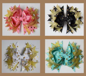 Gold Dot 6in Boutique Bow
