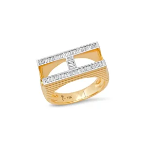 Grandsize Full Diamond Initial Ring