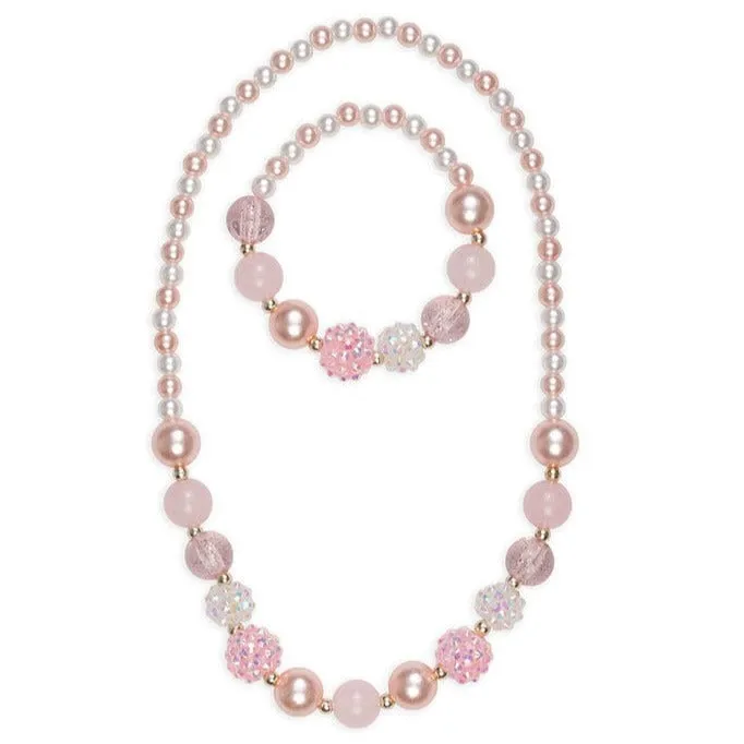 Great Pretenders Pinky Pearl Necklace & Bracelet Set