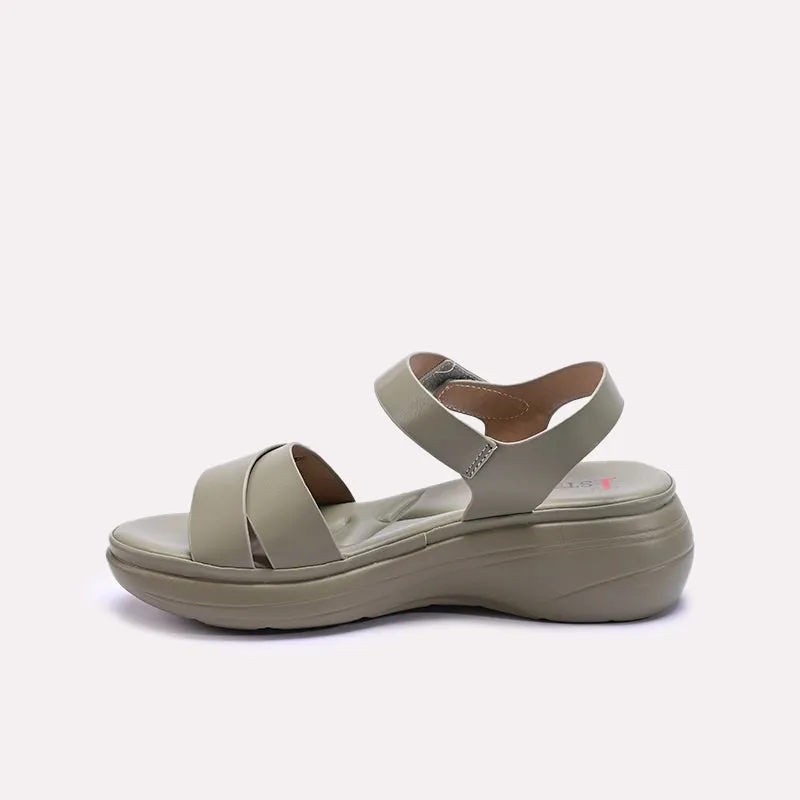 Green Chunky Heel Casual Sandals 0421540