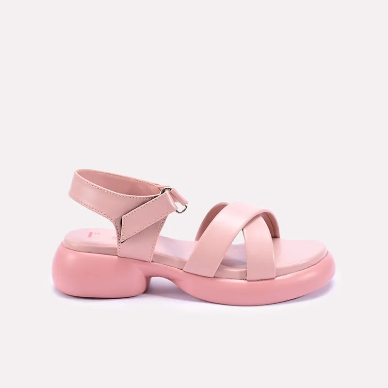 Haverhill Chunky Criss Cross Pink Casual Sandals 0421281
