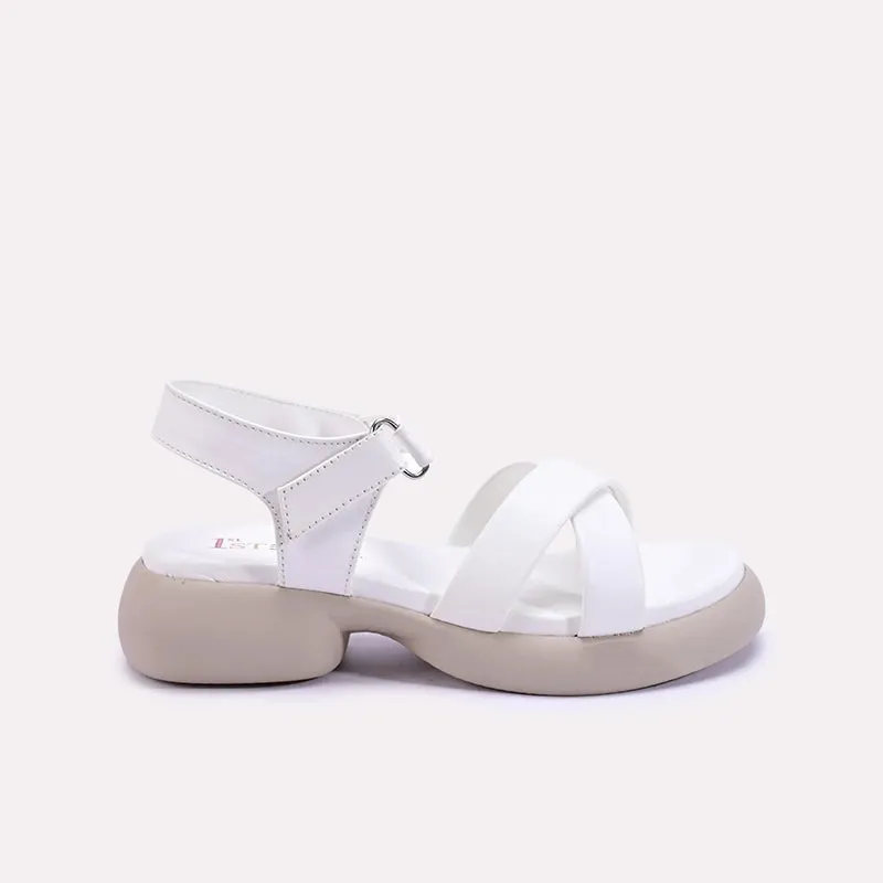 Haverhill Chunky Criss Cross White Casual Sandals 0421281