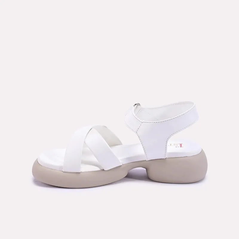 Haverhill Chunky Criss Cross White Casual Sandals 0421281