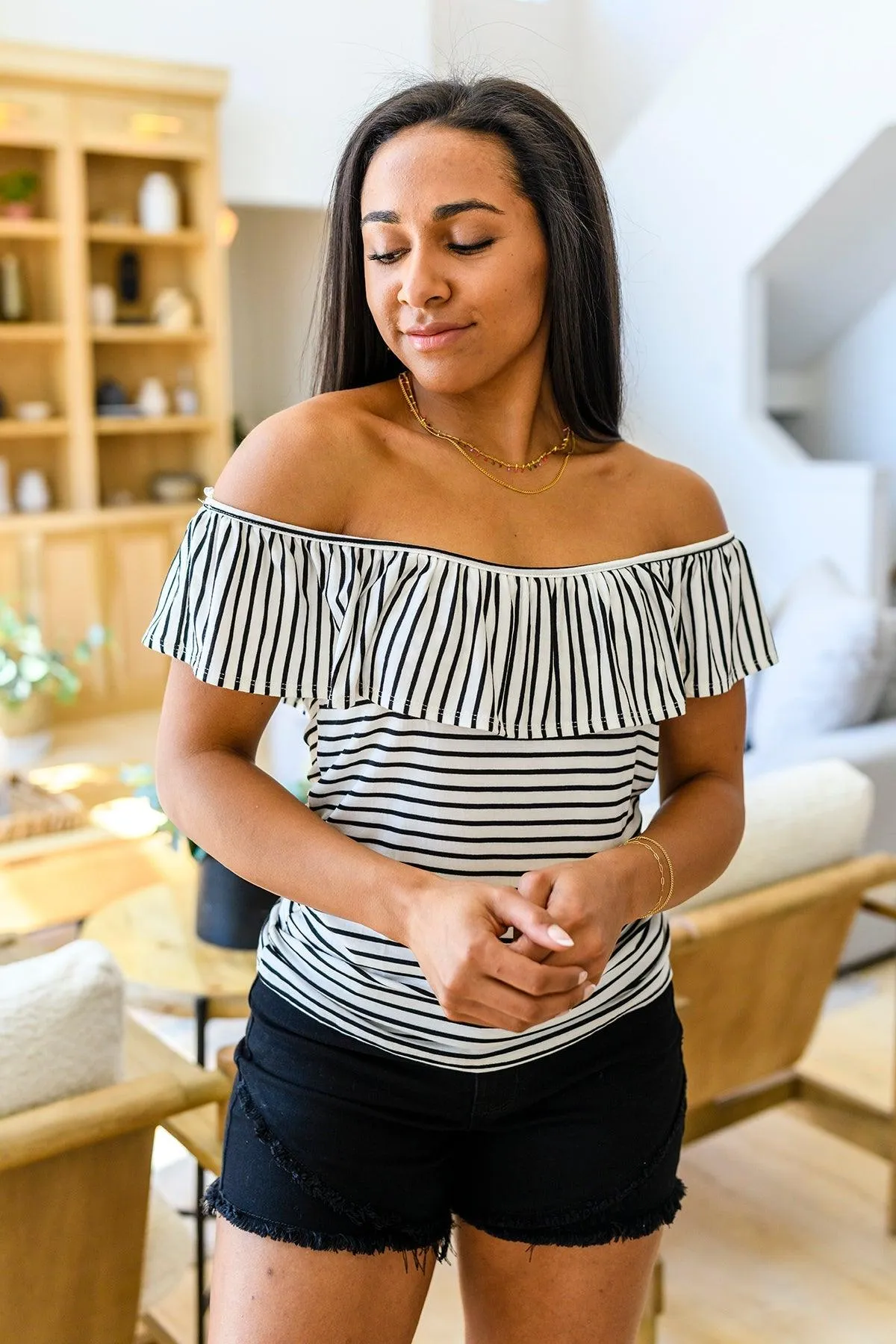 Hazel Blues® |  Extra Time Striped Top
