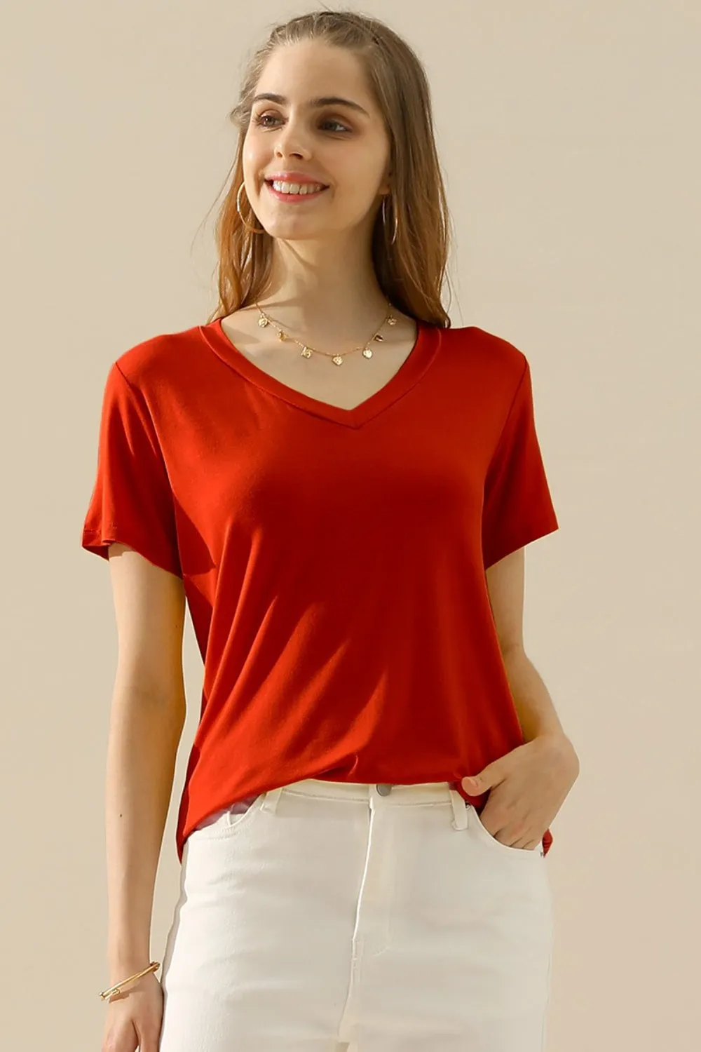 Hazel Blues® |  Ninexis V-Neck Short Sleeve T-Shirt