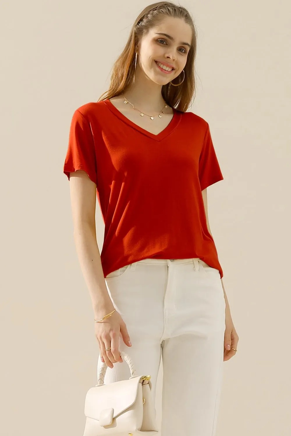 Hazel Blues® |  Ninexis V-Neck Short Sleeve T-Shirt