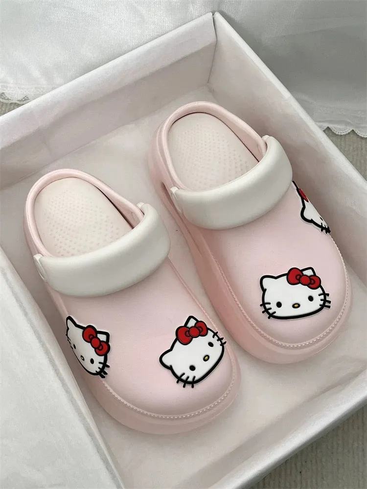 Hellokitty Clogs Platform Shoes Sandal Casual Summer for Woman