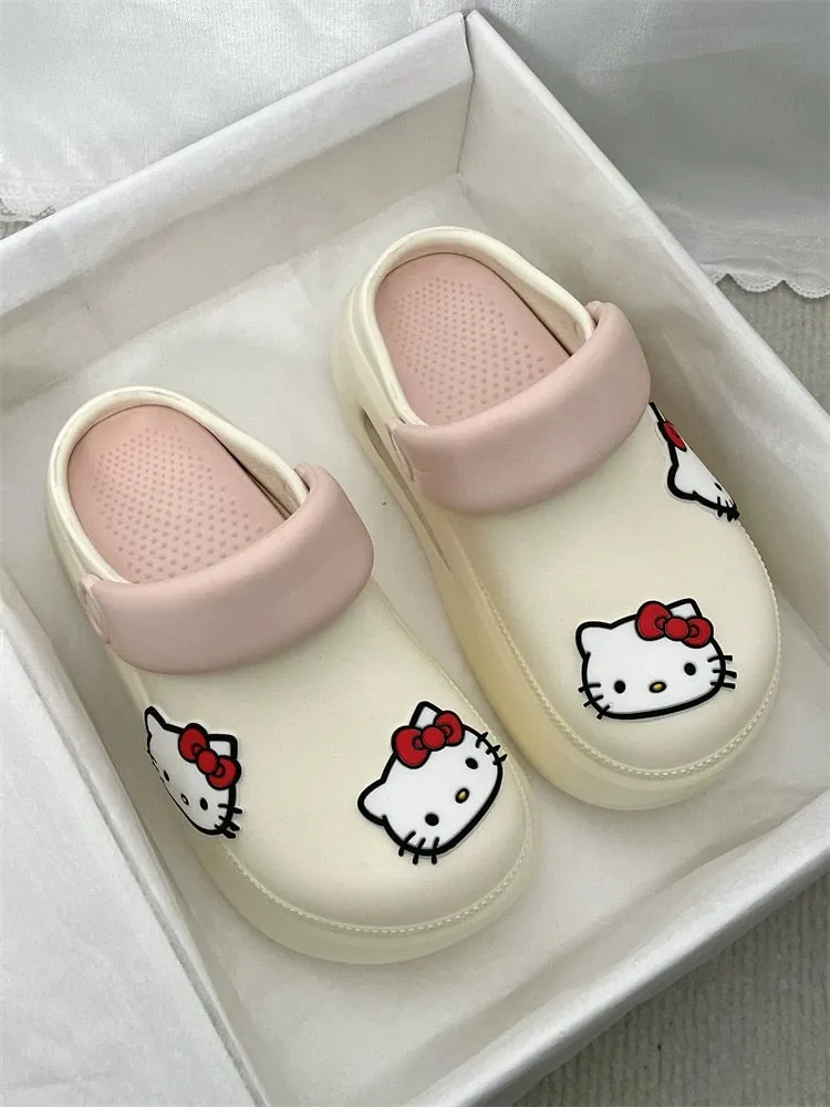 Hellokitty Clogs Platform Shoes Sandal Casual Summer for Woman