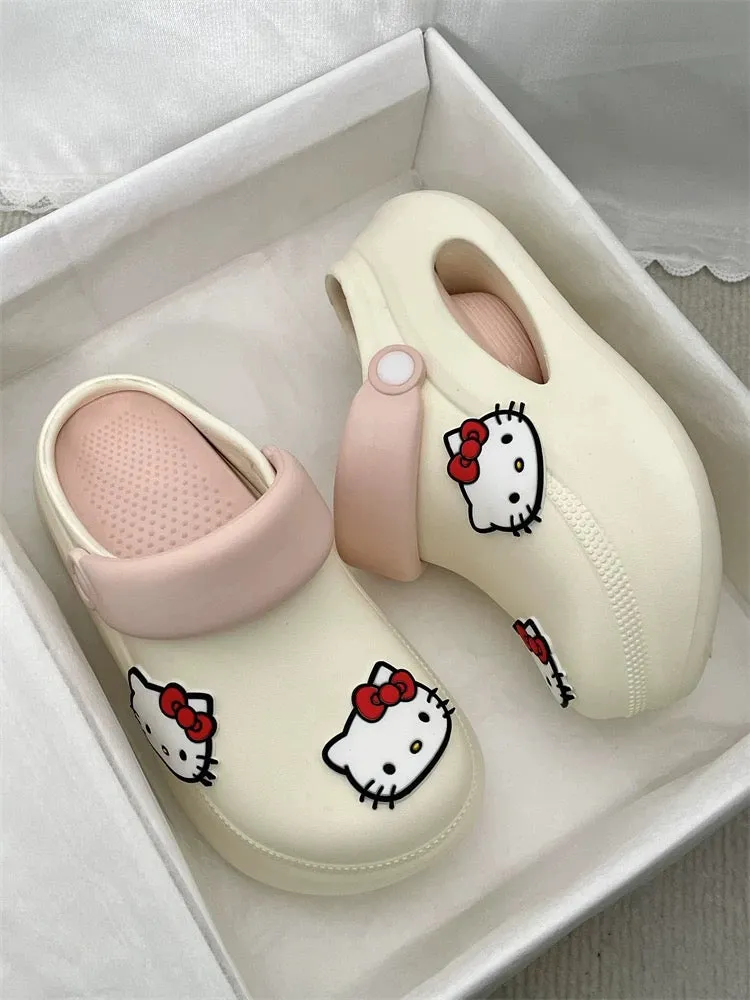 Hellokitty Clogs Platform Shoes Sandal Casual Summer for Woman
