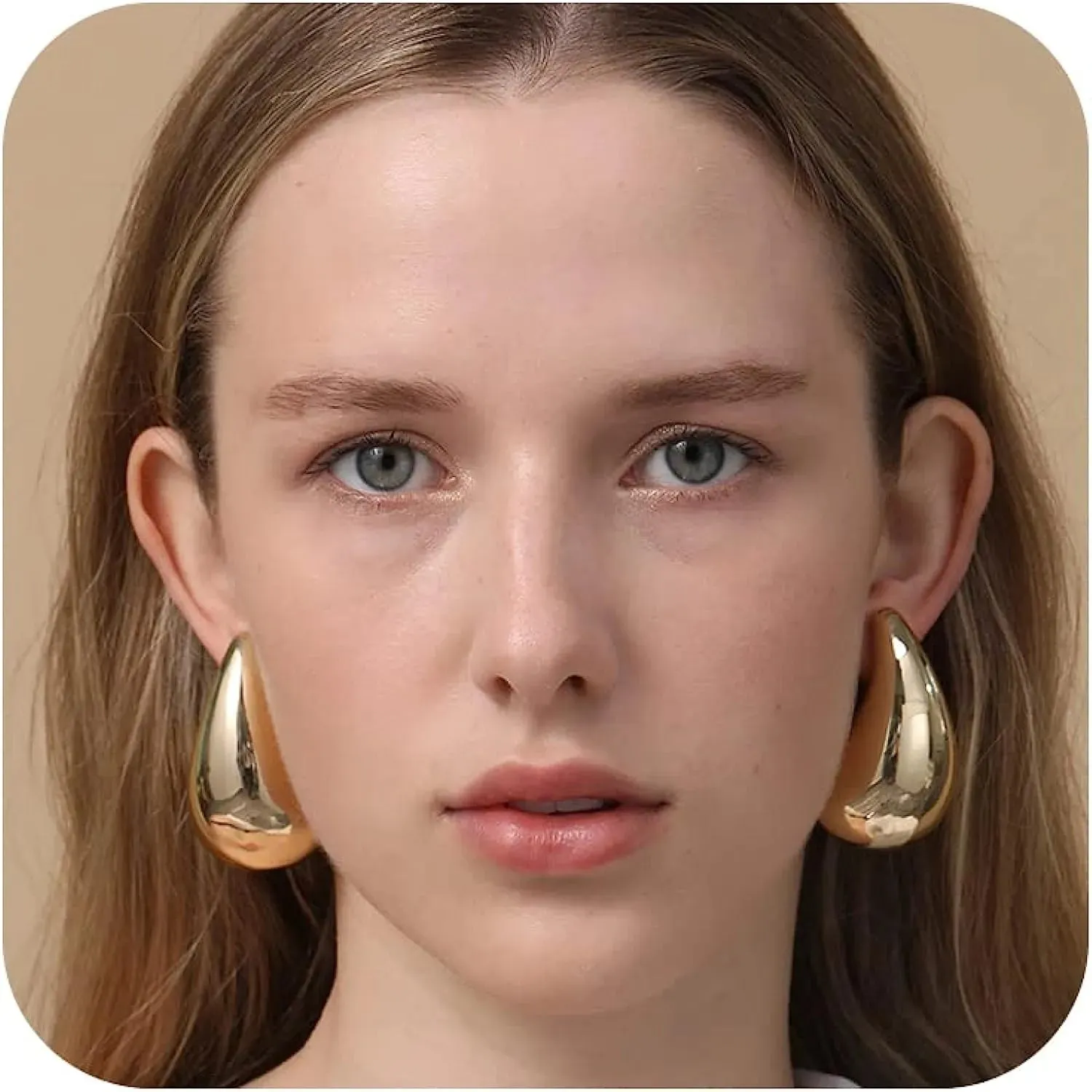 High Fashion Chunky Earrings for Women Gold Plated Stainless Steel High-Quality Waterdrop Vintage Stud Earrings Celebrity Fashion