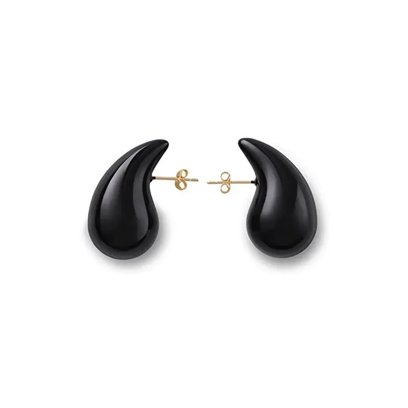 High Fashion Chunky Earrings for Women Gold Plated Stainless Steel High-Quality Waterdrop Vintage Stud Earrings Celebrity Fashion
