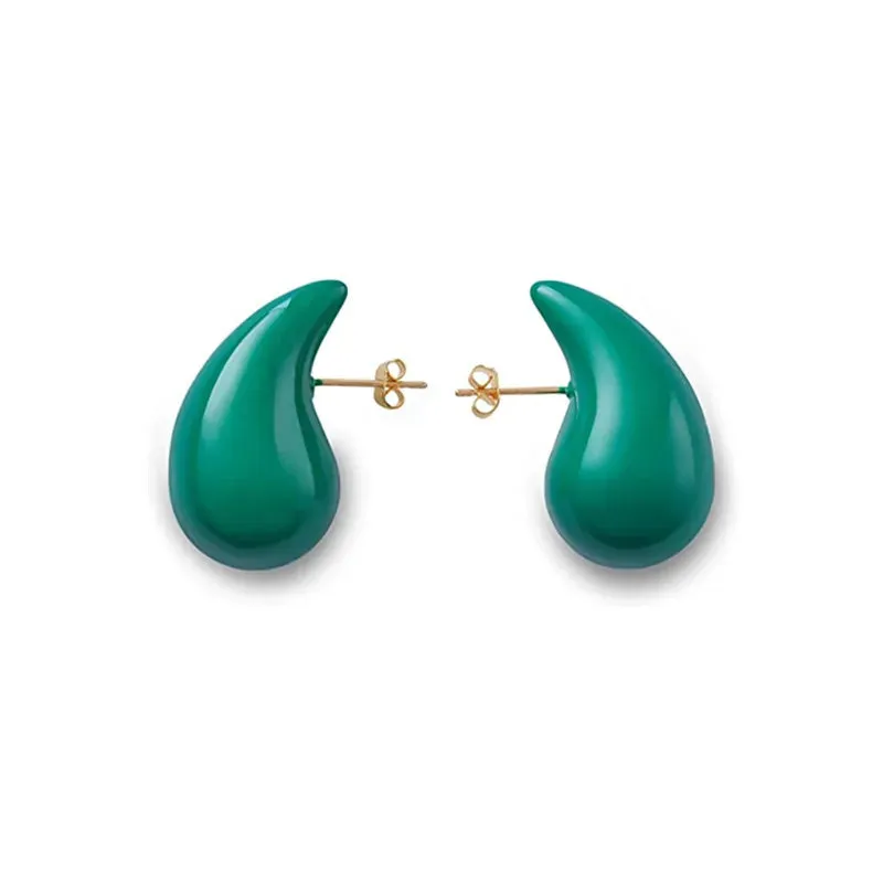High Fashion Chunky Earrings for Women Gold Plated Stainless Steel High-Quality Waterdrop Vintage Stud Earrings Celebrity Fashion