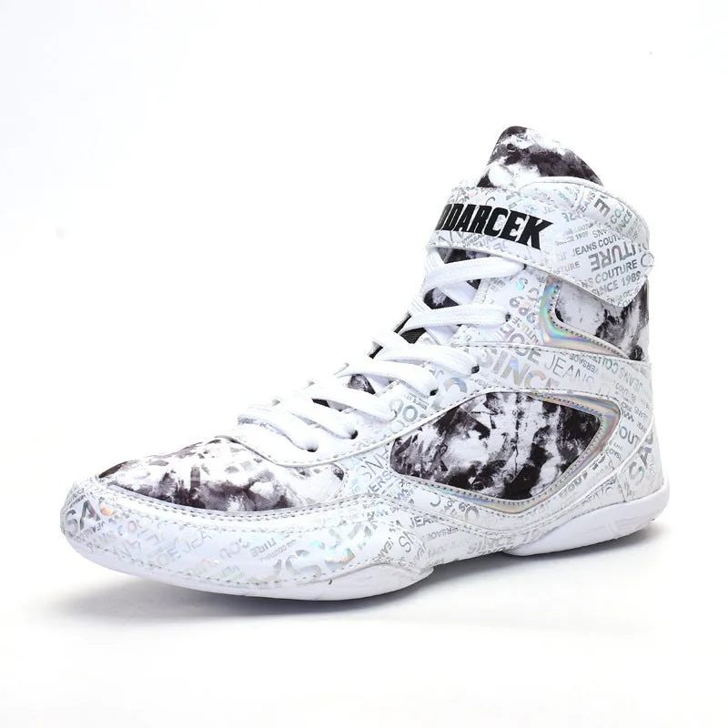 High-Top Boxing Shoe: Men's Sneaker in Fashion Graffiti Style