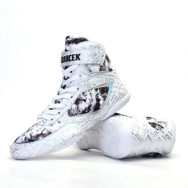 High-Top Boxing Shoe: Men's Sneaker in Fashion Graffiti Style