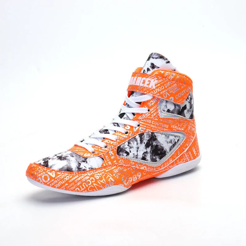 High-Top Boxing Shoe: Men's Sneaker in Fashion Graffiti Style