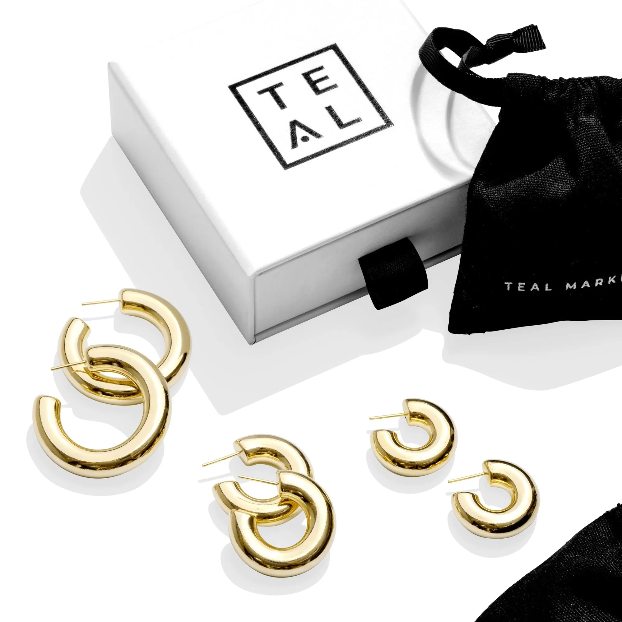 HOLLOW HOOPS LARGE - GOLD