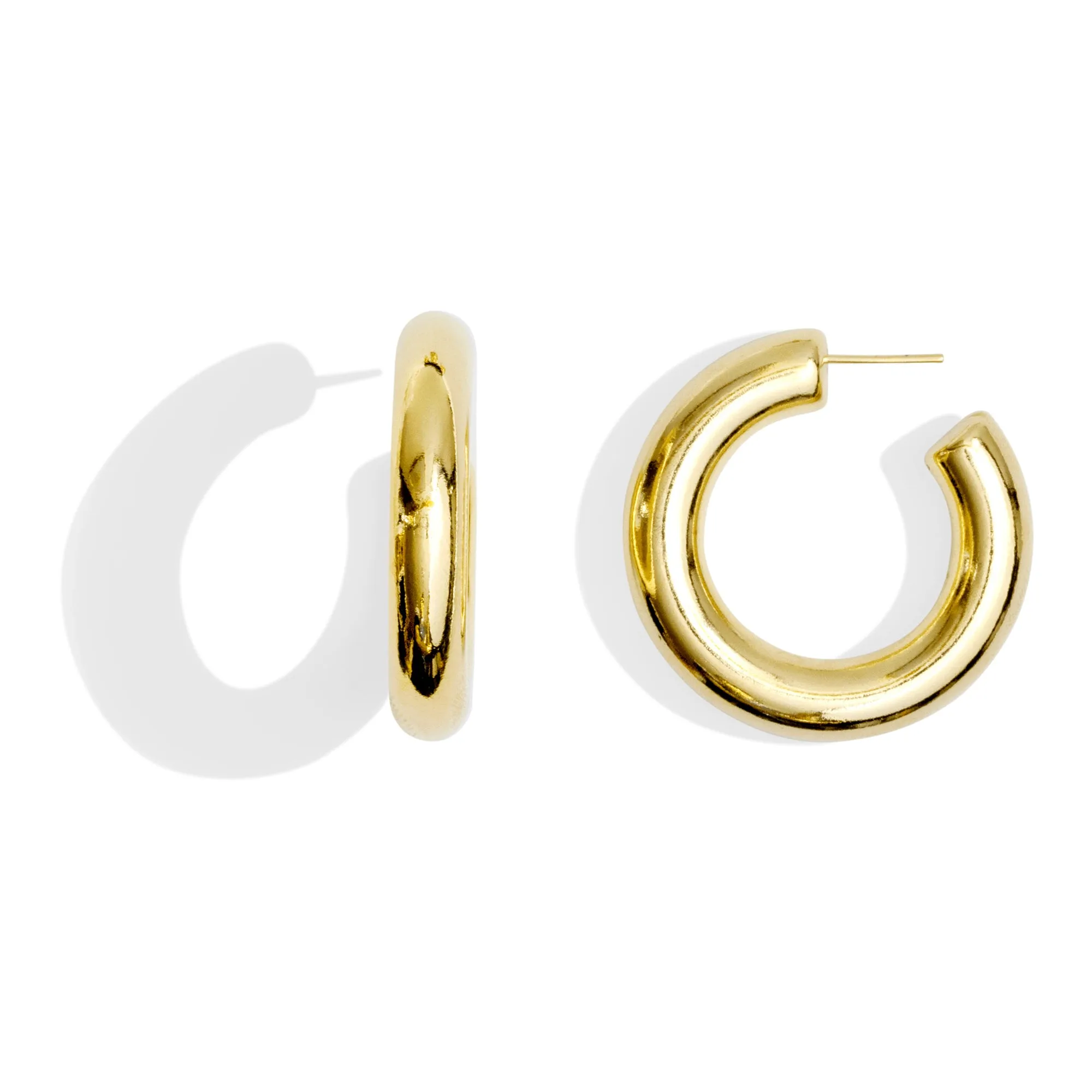 HOLLOW HOOPS LARGE - GOLD