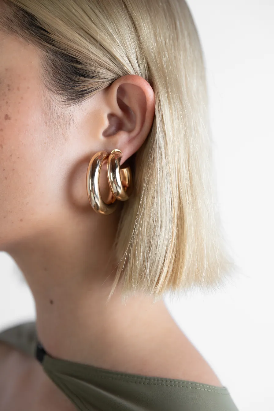HOLLOW HOOPS LARGE - GOLD