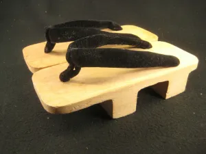 Japanese Wooden Geta Clogs 2" High 9.5" Long 4" WideWomens Size 8.5