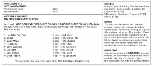 King Cole 5600 Ladies Accessories - Super chunky