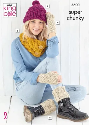 King Cole 5600 Ladies Accessories - Super chunky