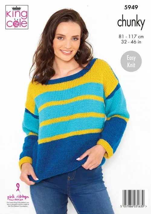 King Cole 5949 Adults Easy Knit Jumpers Chunky