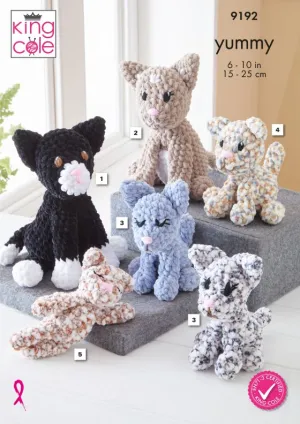 King Cole Crochet Pattern Cats 9192