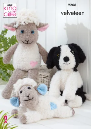 King Cole Knitting Pattern Sheep and Dog  9208