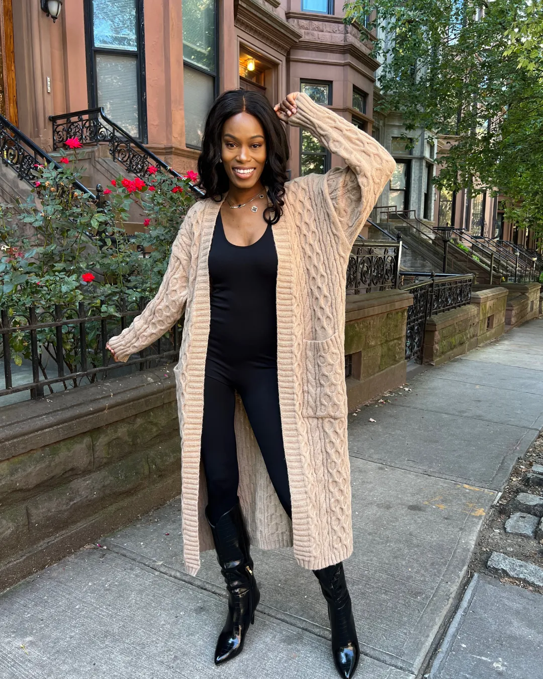 Knit Open Long Cardigan