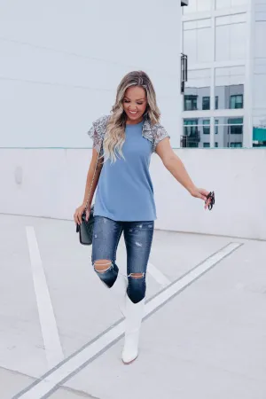 Kristi Tiered Lace Sleeve Top