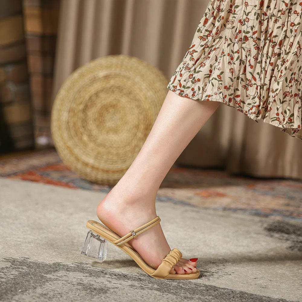 Ladies Fashion Two Wear Chunky High Heel Sandals