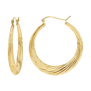 Large Croissant Twist Hoop Earrings