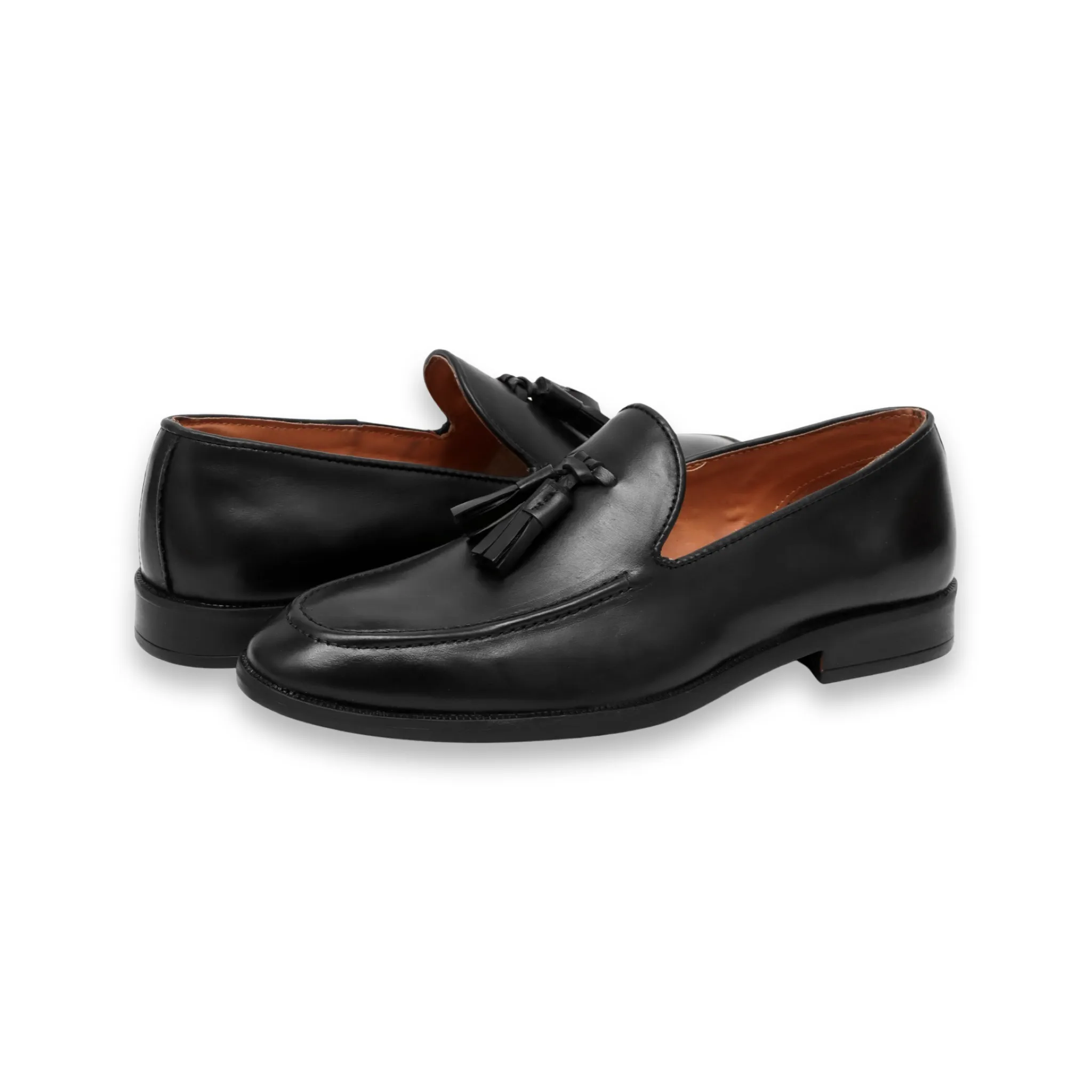 Leather Tassel Loafer - Black