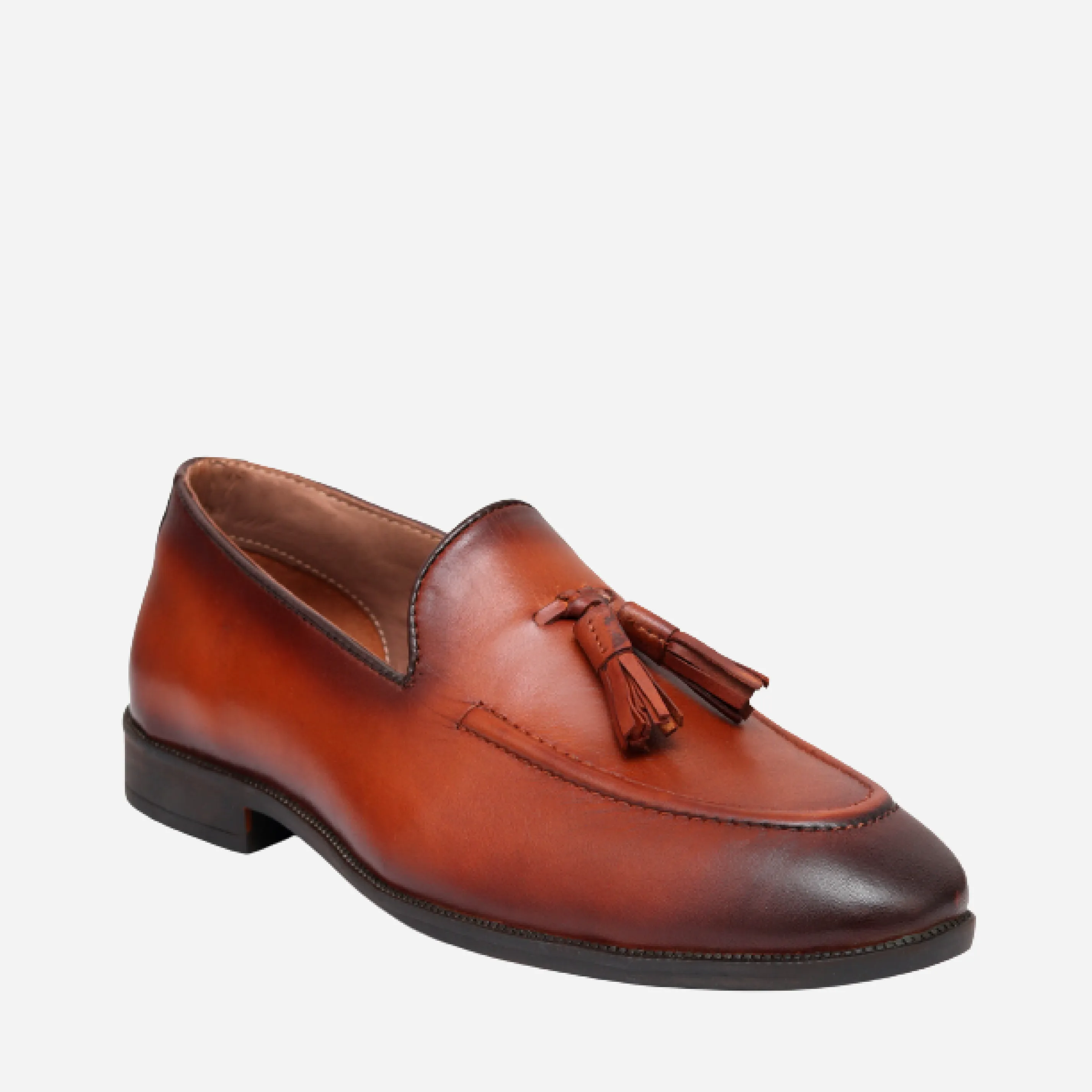 Leather Tassel Loafer - Black