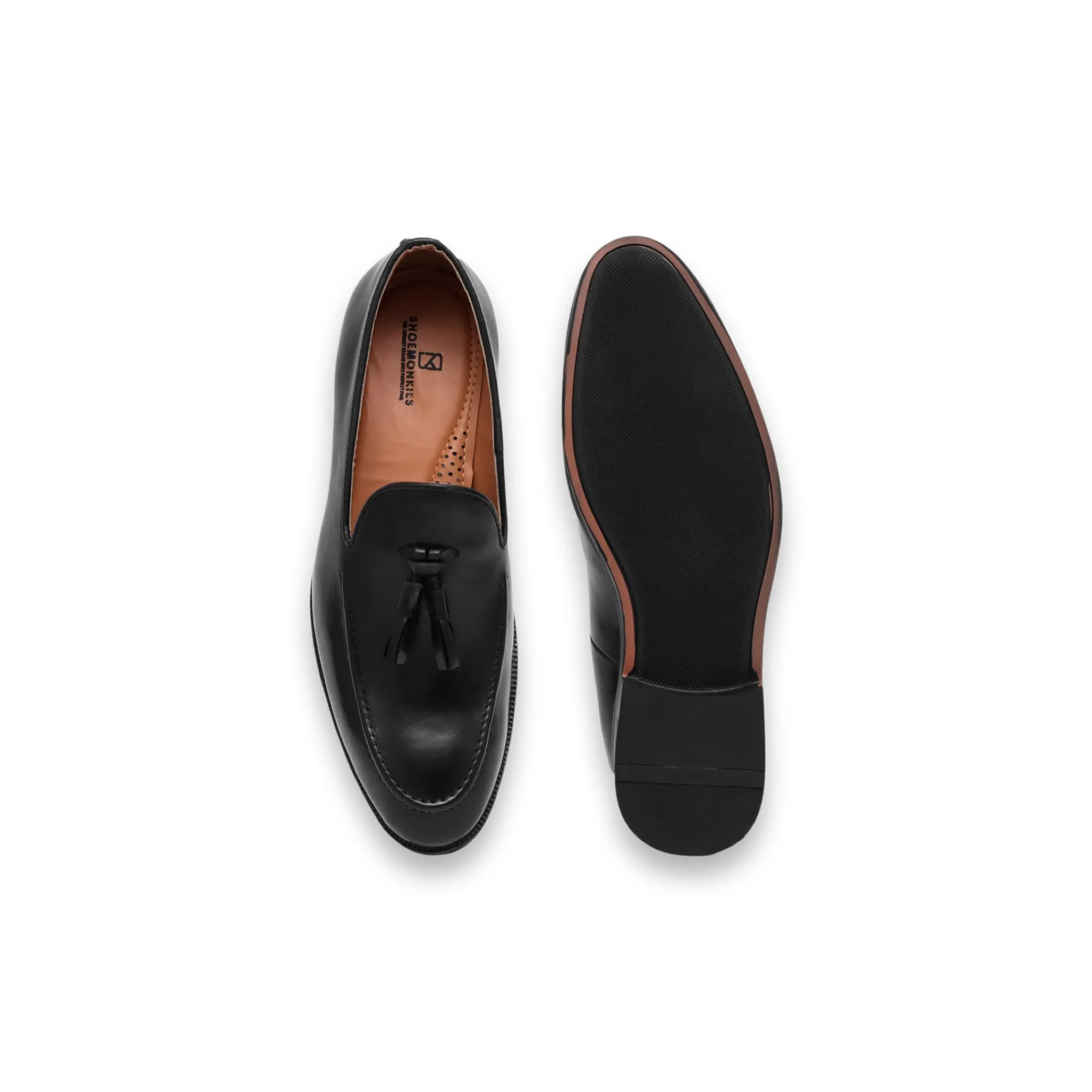 Leather Tassel Loafer - Black