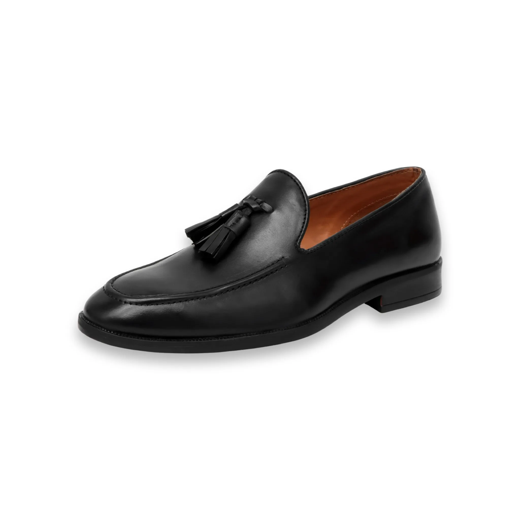 Leather Tassel Loafer - Black
