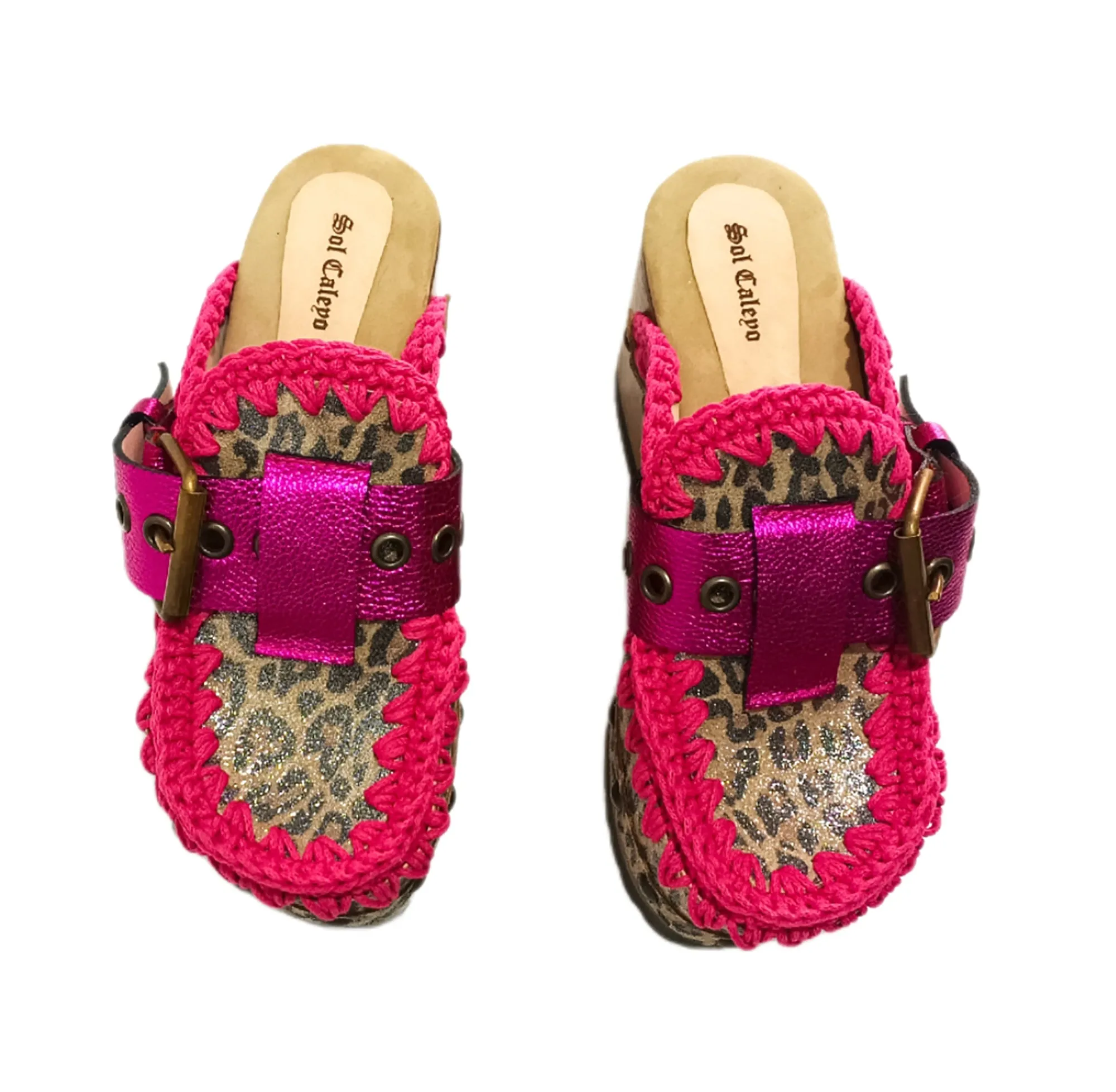 Leopard Pink Oxford Clogs