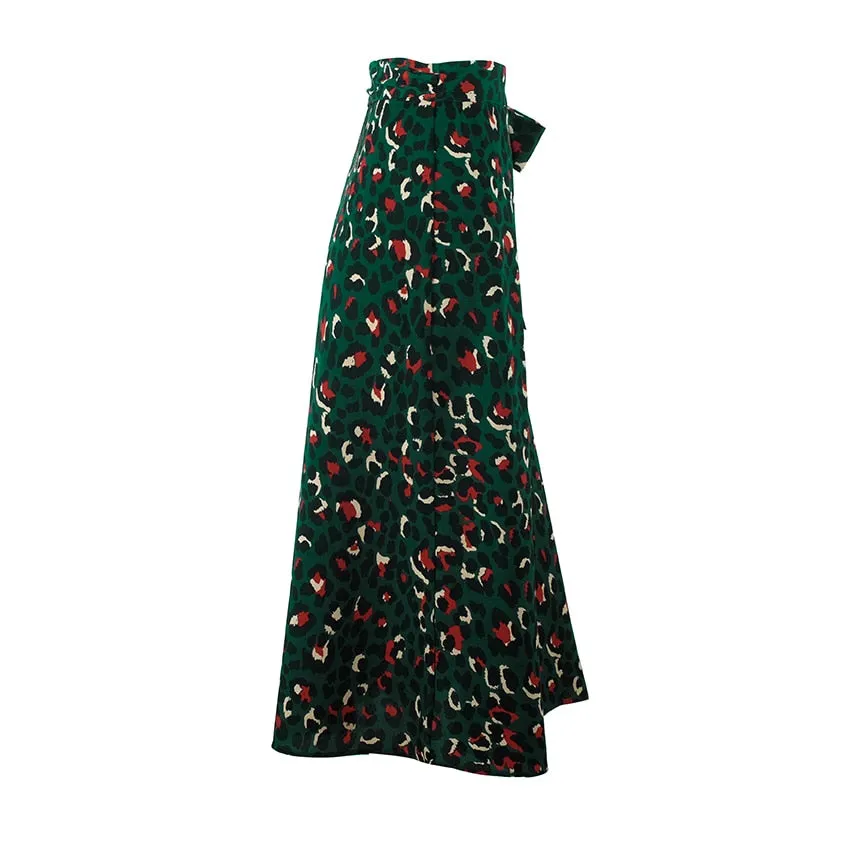 Leopard Verde Skirt
