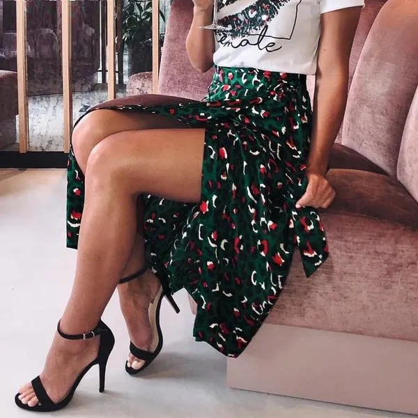 Leopard Verde Skirt
