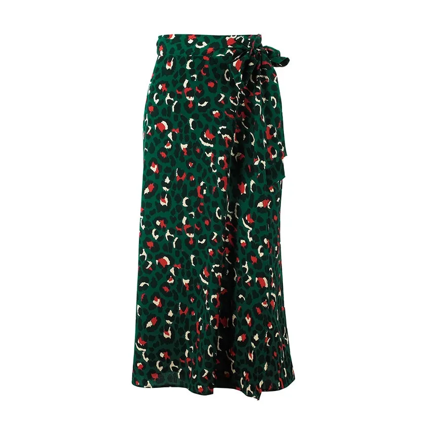 Leopard Verde Skirt