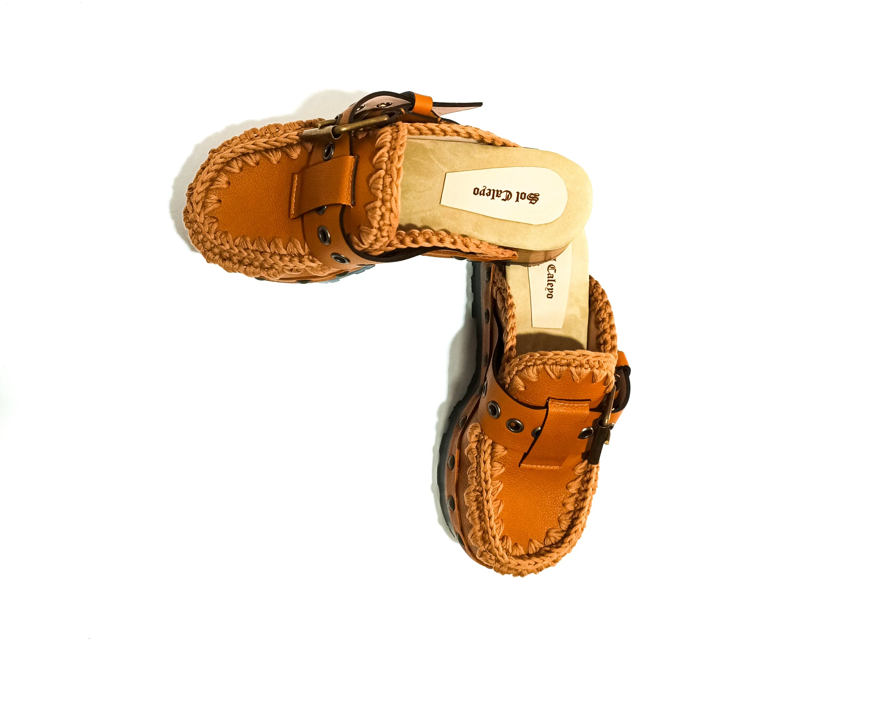 Light brown oxford clogs