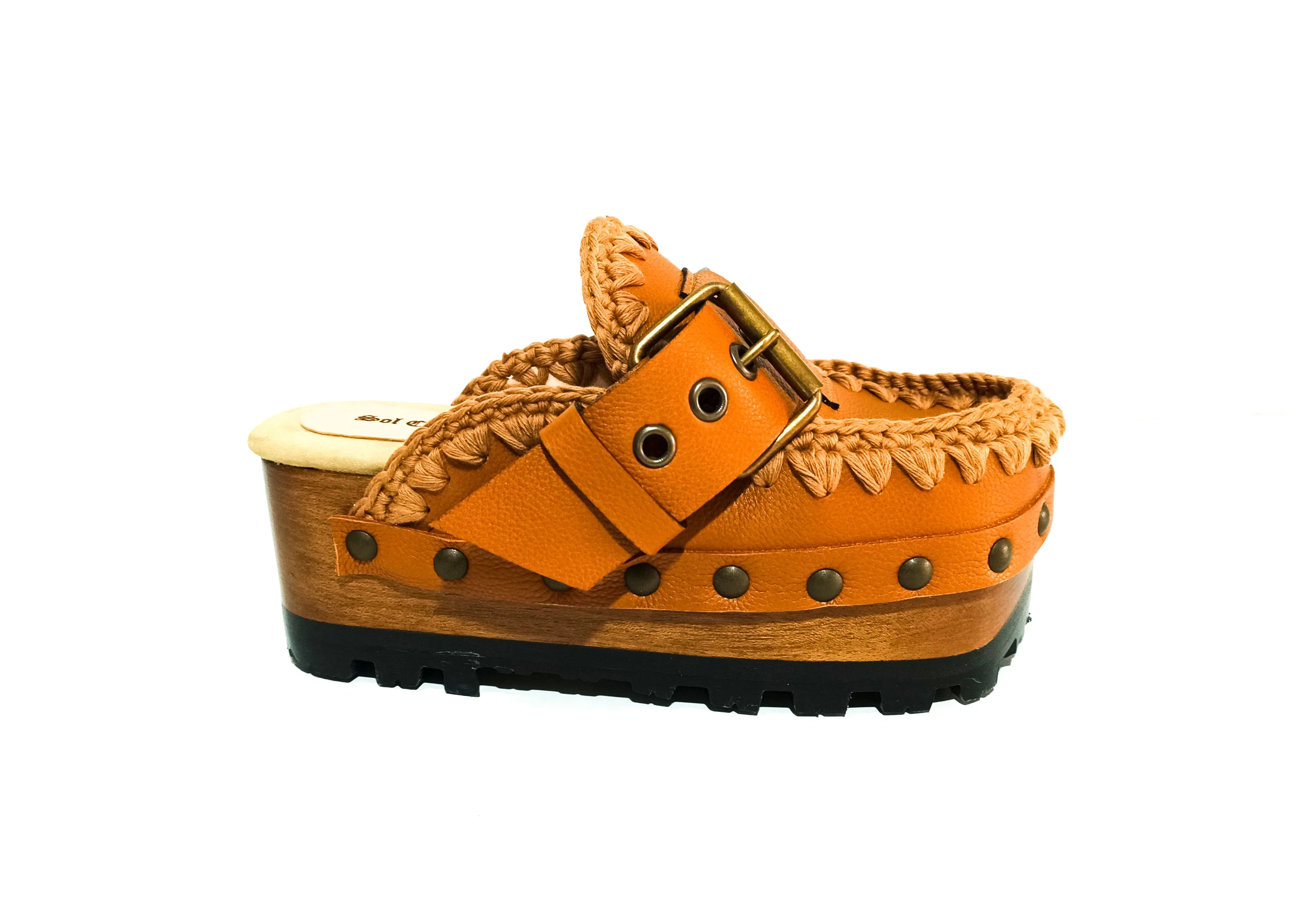 Light brown oxford clogs