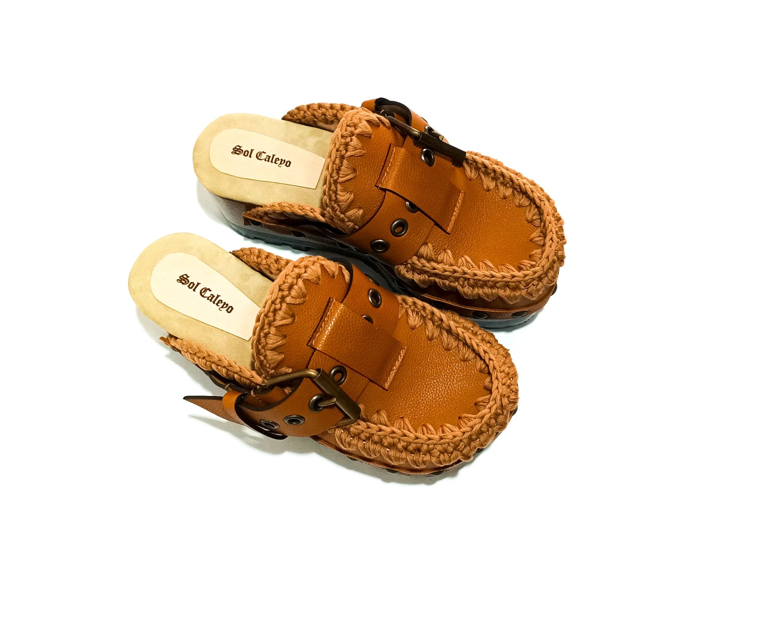 Light brown oxford clogs