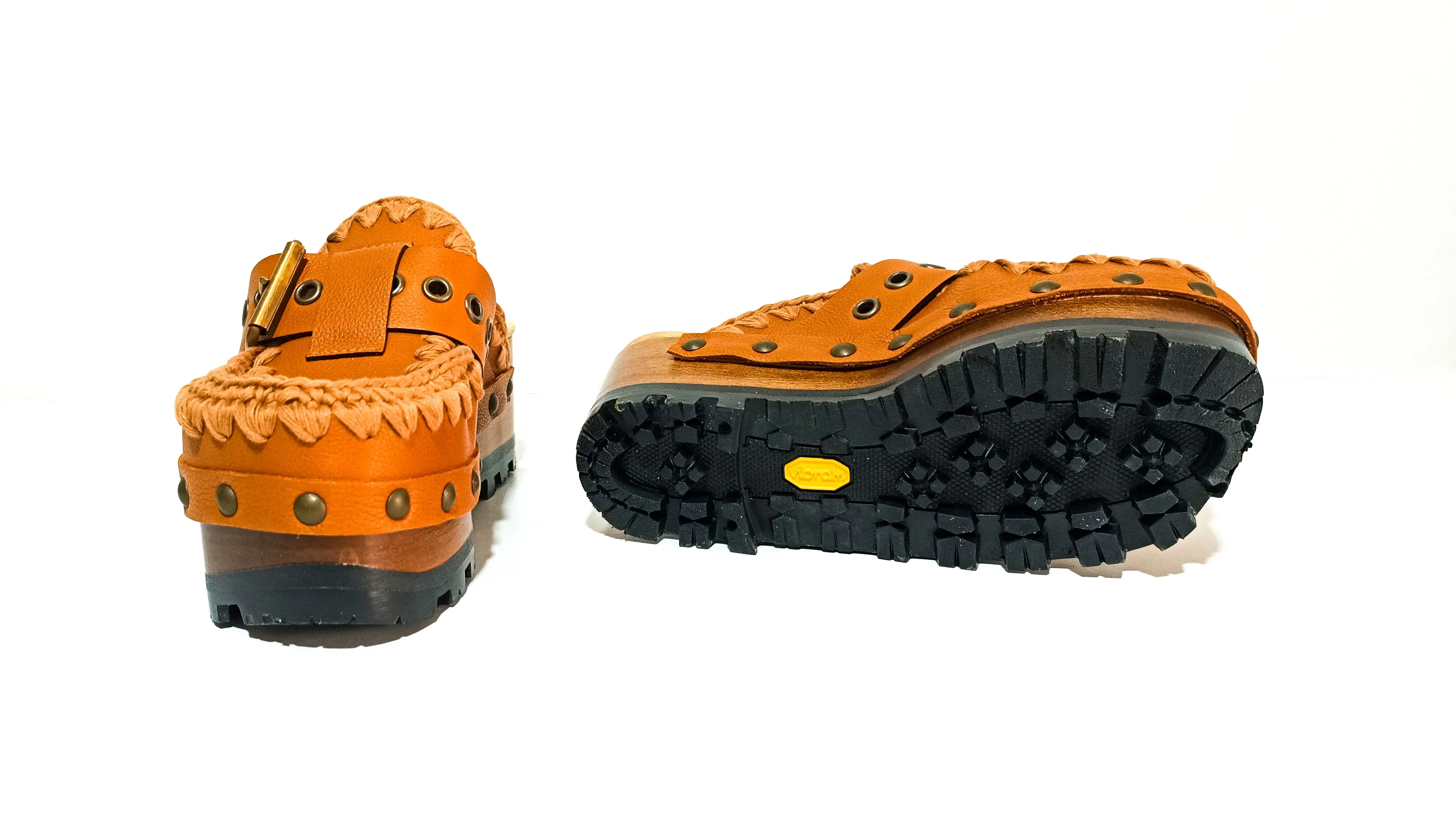 Light brown oxford clogs