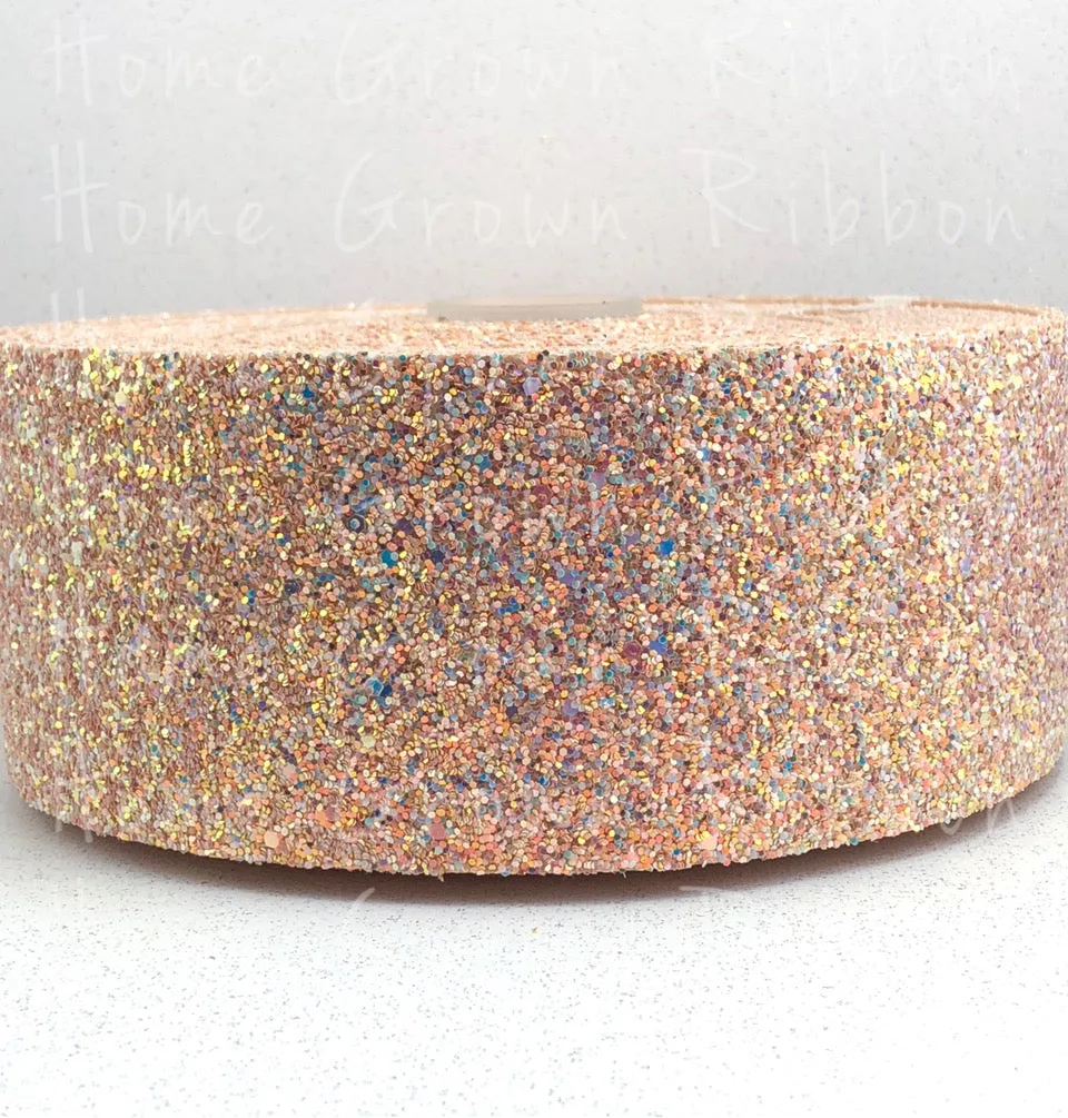 Light Peach Chunky 3" Glitter Ribbon