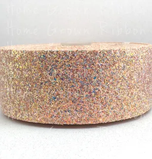 Light Peach Chunky 3" Glitter Ribbon