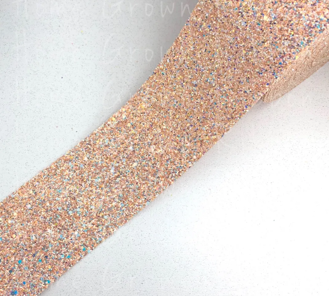Light Peach Chunky 3" Glitter Ribbon