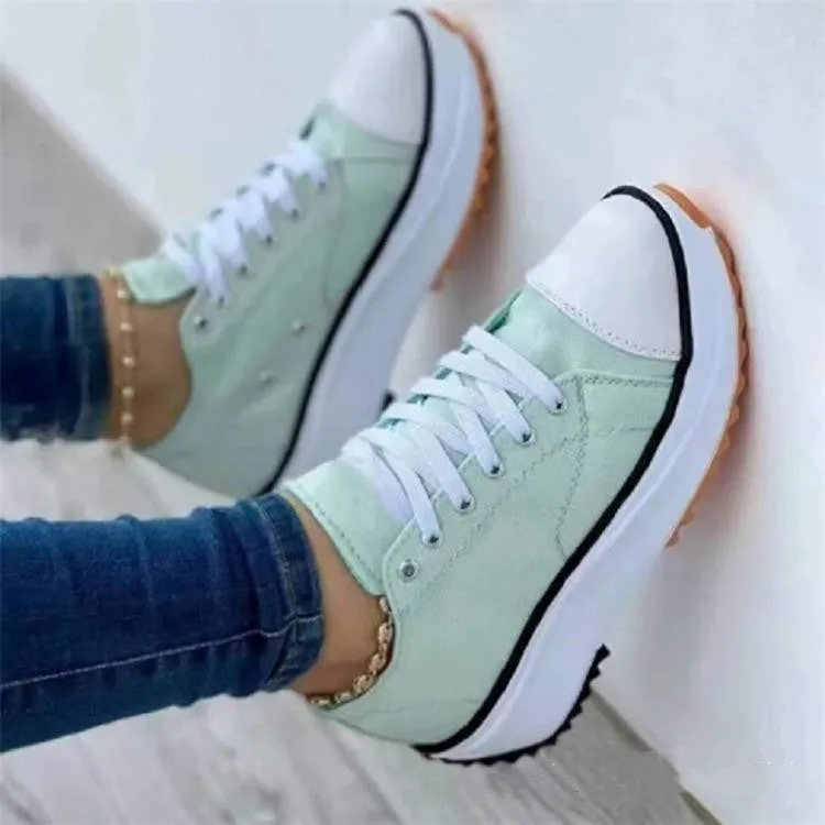 💝Limited Sale 49% OFF🔥🔥Women's lace up platform heeled sneakers