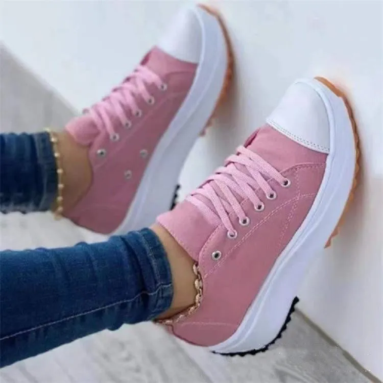 💝Limited Sale 49% OFF🔥🔥Women's lace up platform heeled sneakers